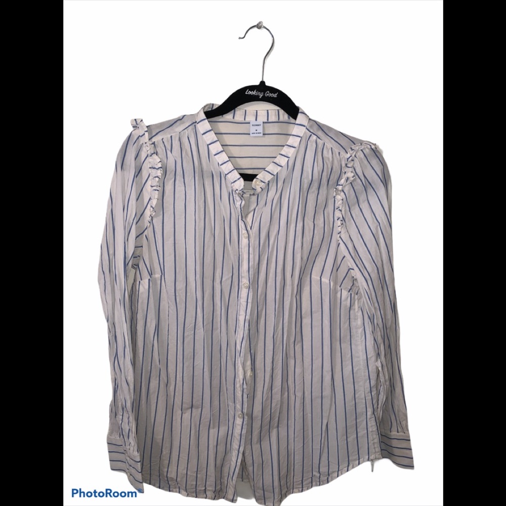 Old Navy mic neck stripe button down M